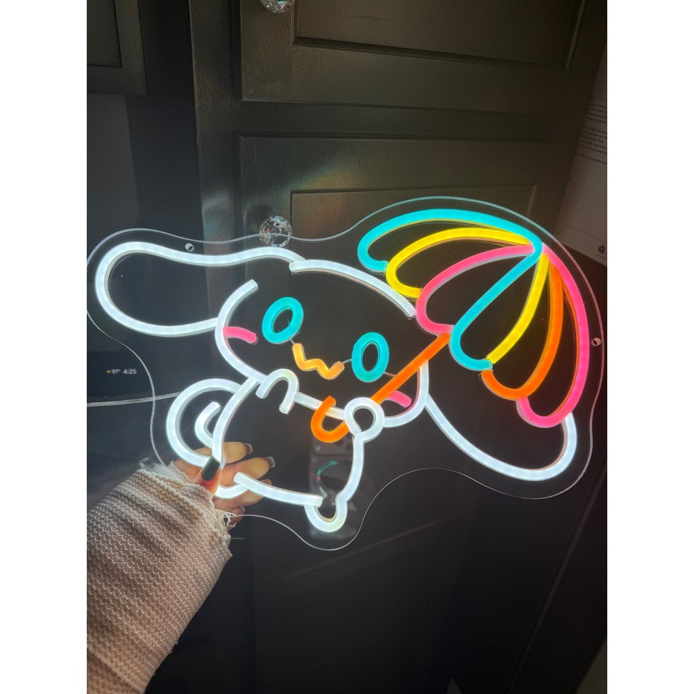 Cinnamoroll LED Neon Sign Handmade Sanrio Wall Decor Kawaii Umbrella Light